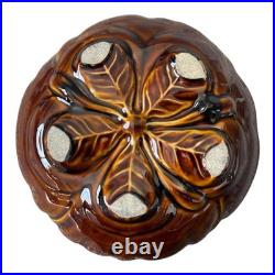 Antique Rare J. B. Owens Pottery Brown & Tan Art Pottery Bowl with Applied Bird