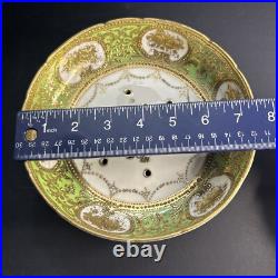 Antique Rare Old Noritake Art Nouveau Gold Gilt Berry Bowl & Saucer C. 1891-1915
