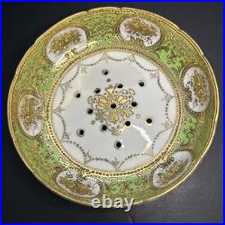 Antique Rare Old Noritake Art Nouveau Gold Gilt Berry Bowl & Saucer C. 1891-1915