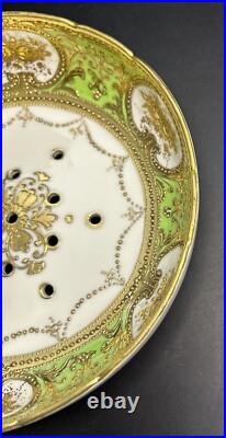 Antique Rare Old Noritake Art Nouveau Gold Gilt Berry Bowl & Saucer C. 1891-1915