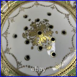 Antique Rare Old Noritake Art Nouveau Gold Gilt Berry Bowl & Saucer C. 1891-1915