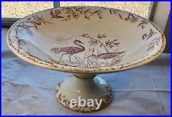 Antique Ridgway Indus Pattern Brown Transferware Compote C1880 England