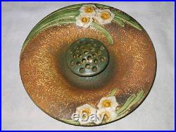 Antique Roseville Jonquil Garden Flower Art Pottery Bowl N' Frog Vase Planter