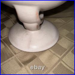Antique Roseville Pottery 295 Moderne Pedestal Bowl Pink White MCM 1937