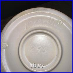 Antique Roseville Pottery 295 Moderne Pedestal Bowl Pink White MCM 1937