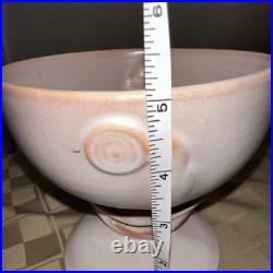 Antique Roseville Pottery 295 Moderne Pedestal Bowl Pink White MCM 1937