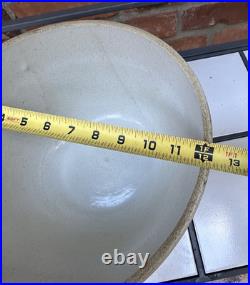 Antique Ruckel's Pottery Yellowware 12 Mixing Bowl Picket Fence Art Deco USA