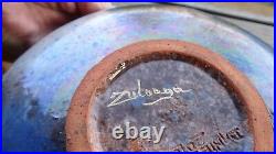 Antique Signed DANIEL ZULOAGA Spanish Ceramic Art Pottery Handled BOWL 1852-1921