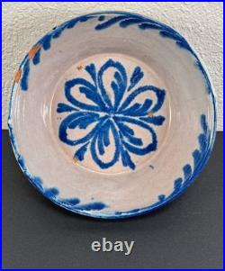 Antique Spanish Fajalauza Ceramic Bowl Glazed Faience 19th C. Faience Lebrillo