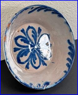 Antique Spanish Fajalauza Ceramic Bowl Glazed Faience 19th C. Faience Lebrillo