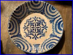 Antique Spanish Fajalauza Ceramic Bowl Glazed Faience 19th C. Faience Lebrillo