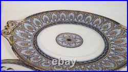 Antique Staffordshire Flow Blue Grecian Border Soup Tureen Underplate