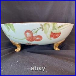Antique T & V Limoges footed berry Nut bowl set 5 Piece Hand Painted 3 Signed