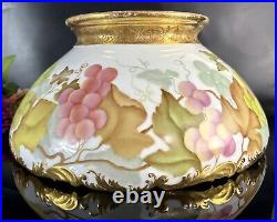 Antique Tressemann Vogt Limoges Punch Bowl Hand Painted Porcelain Art Nouveau