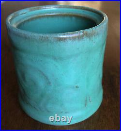 Antique Vintage Catalina Island Pottery Cigarette Humidor Jar Descanso Green