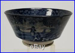 Antique Vintage English Transferware Pottery Bowl Blue and White Dish