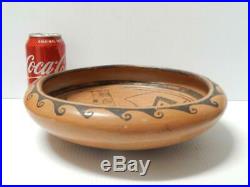 Antique / Vintage Hopi Pueblo Indian Pottery Flat Bowl Early Kachina Kiva Pot