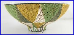 Antique Vintage Mid Century Modern MCM Italian Art Pottery Vase Green Pattern