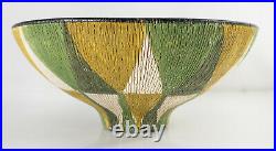 Antique Vintage Mid Century Modern MCM Italian Art Pottery Vase Green Pattern