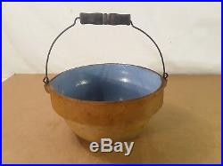 Antique Vintage Progressive Pottery Co. Bowl with Wooden Handle