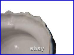 Antique WWR & Co. Staffordshire England Flow Blue & Gold Floral Bowl Jardiniere