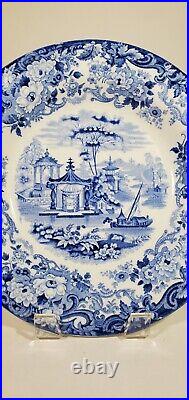 Antique Wedgwood Blue White Pearlware Transferware Bowl Chinese Temples c1835
