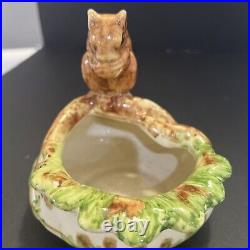 Antique Weller Art Pottery Woodcraft Squirrel Bowl / Dish Vintage 1920s Muskota