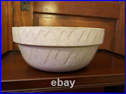Antique White Hall Pottery Illinois 12 Sawtooth Mixing Bowl Stoneware