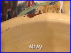 Antique Yellow French Pottery Pancheon Dairy Bread Confit Bowl Circa 1860 Large