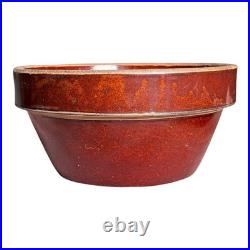 Antique Yellowware Red Brown Rockingham Glaze Mixing Bowl Martha Stewart Prop