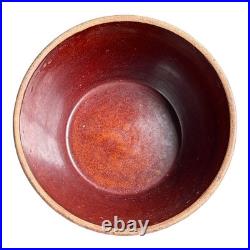 Antique Yellowware Red Brown Rockingham Glaze Mixing Bowl Martha Stewart Prop