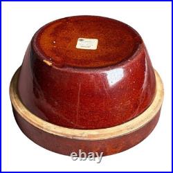 Antique Yellowware Red Brown Rockingham Glaze Mixing Bowl Martha Stewart Prop