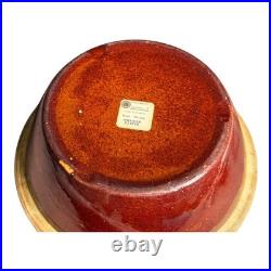 Antique Yellowware Red Brown Rockingham Glaze Mixing Bowl Martha Stewart Prop