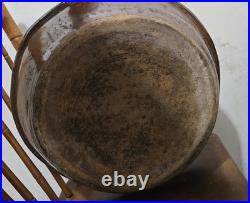 Antique Yellowware Redware 15 Large Milk Pan Glazed Earthenware Dough Bowl