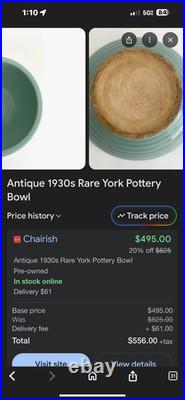 Antique rare 1930s york pottery bowl