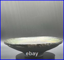 Art Pottery Signed M. S. Vintage Clay Pottery Glazed Fruit Bowl Beautiful