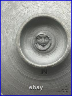 Art Pottery Signed M. S. Vintage Clay Pottery Glazed Fruit Bowl Beautiful