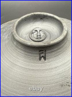 Art Pottery Signed M. S. Vintage Clay Pottery Glazed Fruit Bowl Beautiful