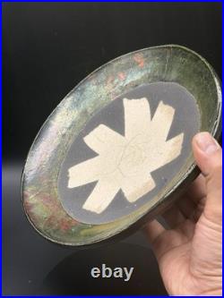 Art Pottery Signed M. S. Vintage Clay Pottery Glazed Fruit Bowl Beautiful