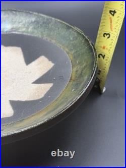 Art Pottery Signed M. S. Vintage Clay Pottery Glazed Fruit Bowl Beautiful