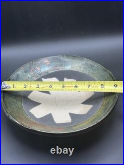 Art Pottery Signed M. S. Vintage Clay Pottery Glazed Fruit Bowl Beautiful