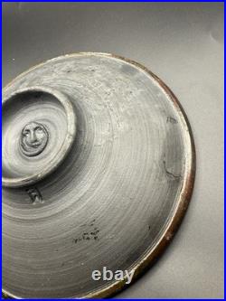 Art Pottery Signed M. S. Vintage Clay Pottery Glazed Fruit Bowl Beautiful