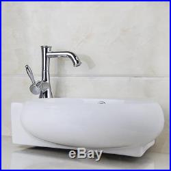 Artistic White Ceramic Vintage Bathroom Bowl Vessel Wash Sink&Swivel Faucet der7