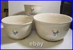 Aunt Rhody Mother Goose 3- Piece Stoneware Mixing Bowls