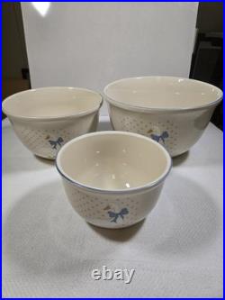 Aunt Rhody Mother Goose 3- Piece Stoneware Mixing Bowls