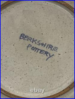 BERKSHIRE POTTERY STONEWARE Large Floral Serving Bowl 15 D Hand Painted Signed