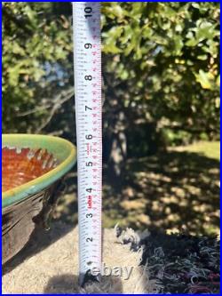 BIG Bowl Signed NC Studio Pottery Bowl King's Seagrove Drip Glazed Stoneware