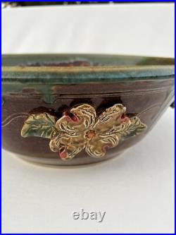 BIG Bowl Signed NC Studio Pottery Bowl King's Seagrove Drip Glazed Stoneware