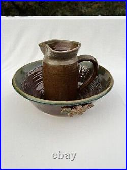 BIG Bowl Signed NC Studio Pottery Bowl King's Seagrove Drip Glazed Stoneware