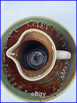 BIG Bowl Signed NC Studio Pottery Bowl King's Seagrove Drip Glazed Stoneware